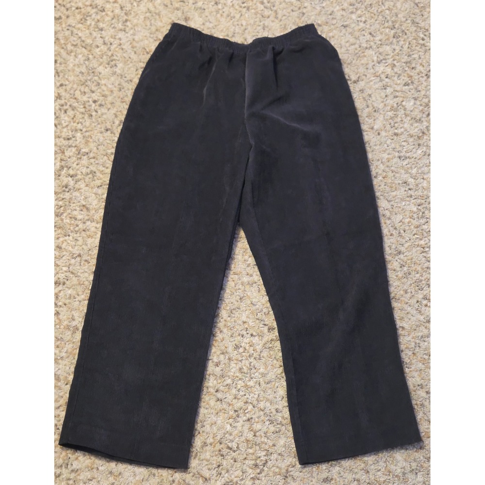 Alfred‎ Dunner Petite Elastic Waistband Trouser Pants Women's Size 12P Black